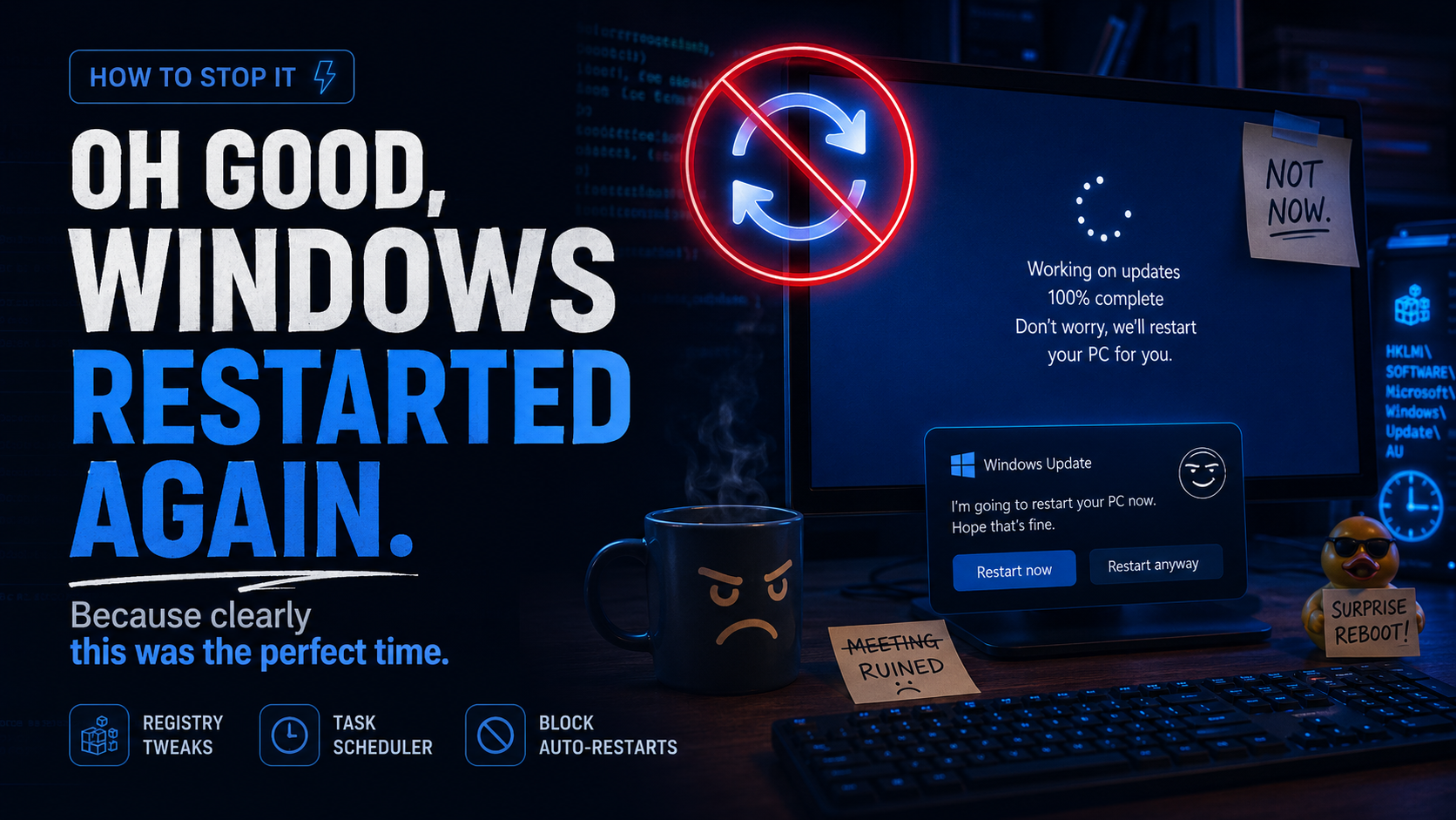 Stop Windows automatic restarts after updates